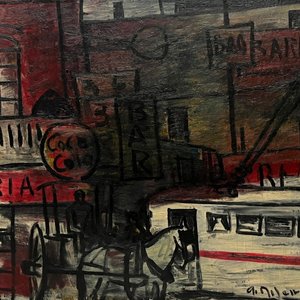 Lote anterior: Alceu Ribeiro "Escena de ciudad con carro y tranvía" Óleo sobre Tela 50x60 cm