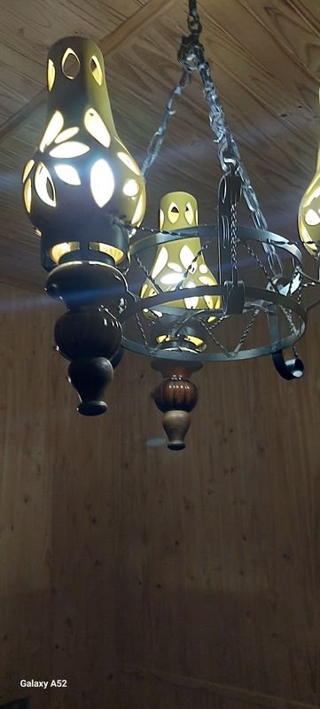 Antiguo candelabro de tres luces - imagen 4