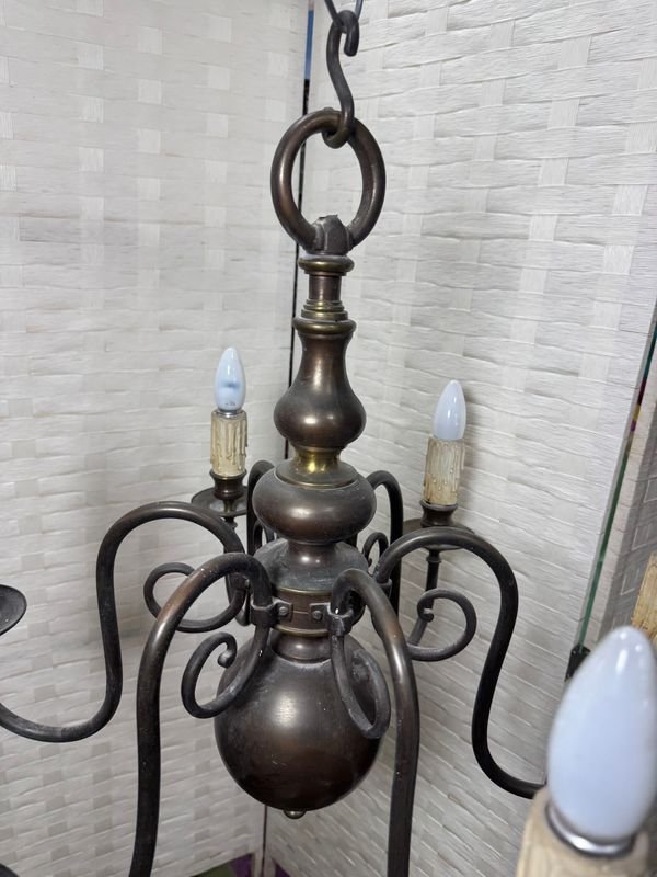 Araña Holandesa en bronce pesada 6 patas para decoración - imagen 7