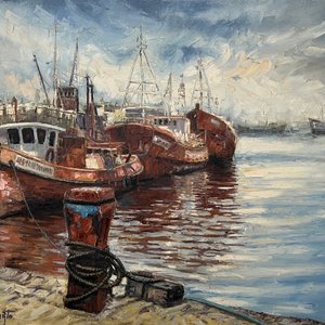 Lote anterior: Oleo "Puerto" de Aldo Curto, 100 x 120 cm