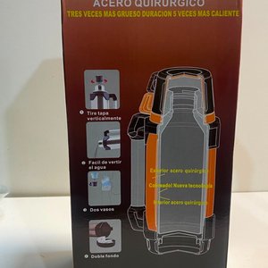 Termo de Acero Quirúrgico Grünhof Naranja 2.2 Litros Doble Vaso - imagen 3