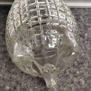 Bollón Antiguo de Vidrio Labrado con Tapa de Baquelita Años 50 - imagen 3