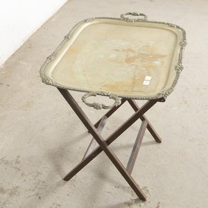 Mesa Plegable con Bandeja de Bronce y Patas con Detalles - imagen 3