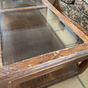 Mesa Ratona Moderna de Madera con Tapa de Vidrio - imagen 9
