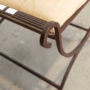 Banqueta Romana de Hierro con Asiento Desmontable y Detalles - imagen 3