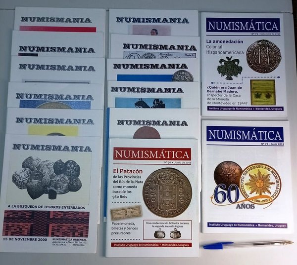 Lote de 14 Publicaciones Numismáticas Uruguayas: Numismania y Numismática - imagen 1