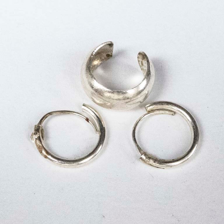 Pareja de anillos y pendientes de plata - imagen 2