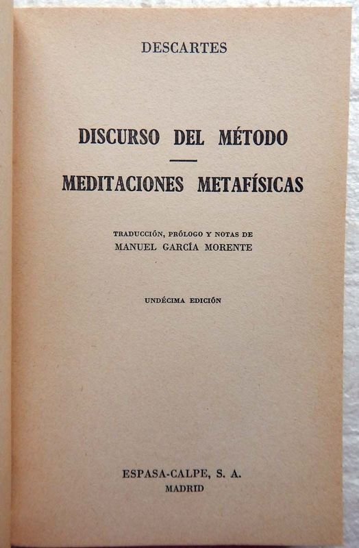 Libro de Filosofía: Discurso Del Método. Meditaciones Metafísicas - imagen 3