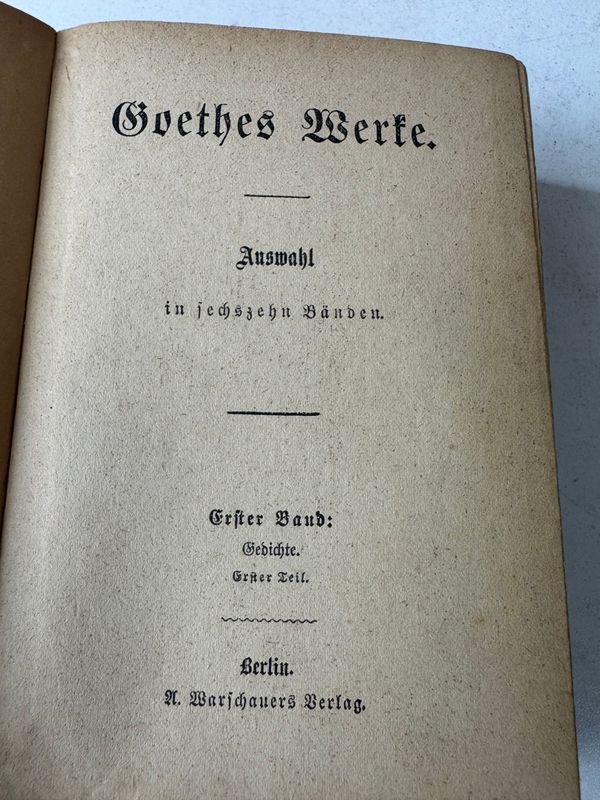 Cuatro Tomos de las Obras de Goethe por Johann Wolfgang von Goethe - Edición R. Warichauer Verlag - Berlin - imagen 3