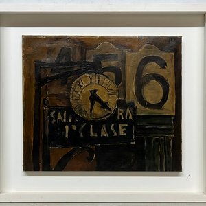 Julio Uruguay Alpuy "Composición con reloj" Óleo sobre Tela (43 x 49 cm) - imagen 2