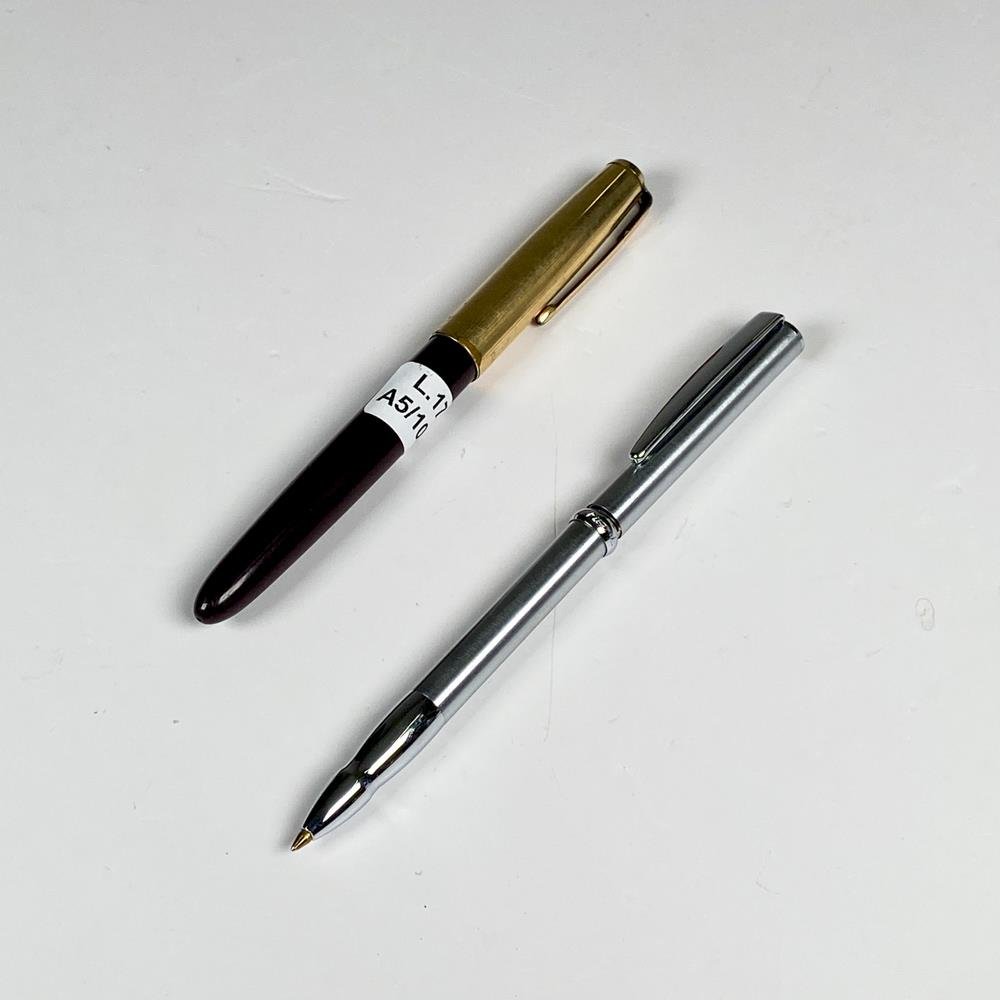 Lapicera pluma Parker 51 y alemana birome con sello