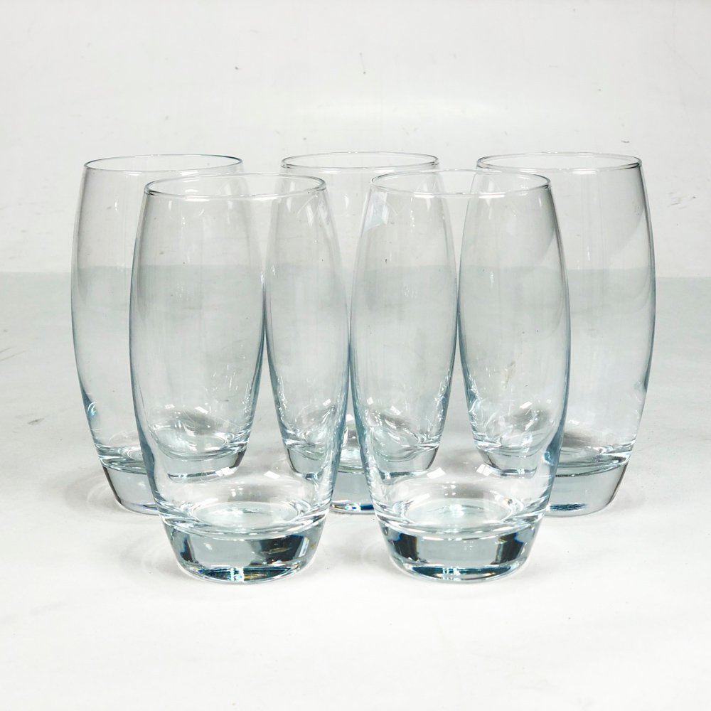 Set de 5 Vasos Hialinos con Base Prensada