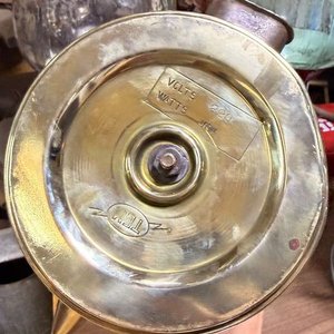 Antigua Pava Eléctrica TEM de Bronce y Cobre con Tapa y Asa Móvil - imagen 8