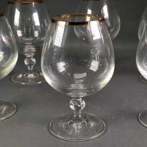 Seis Copas de Cristal para Cognac con Borde Dorado - imagen 4