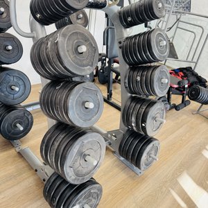 Soporte Body-Solid para discos de gimnasio con 20 discos de 5 kg, 28 de 2.5 kg y 16 de 1 kg - imagen 2