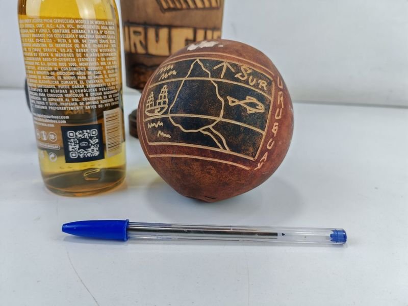 Mortero Y Dos Mates - Pieza de Arte Handmade - imagen 3