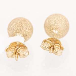 Par de Caravana de Oro 18k con Textura Esfera - imagen 2
