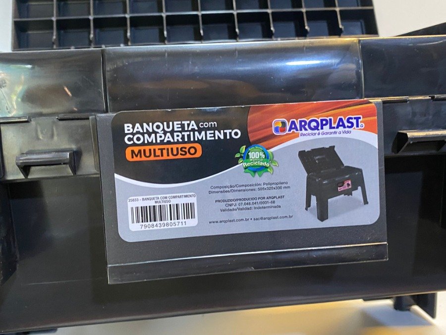 Valija/Banqueta/Escalón con Compartimentos Internos PVC Negro Multiuso - imagen 5