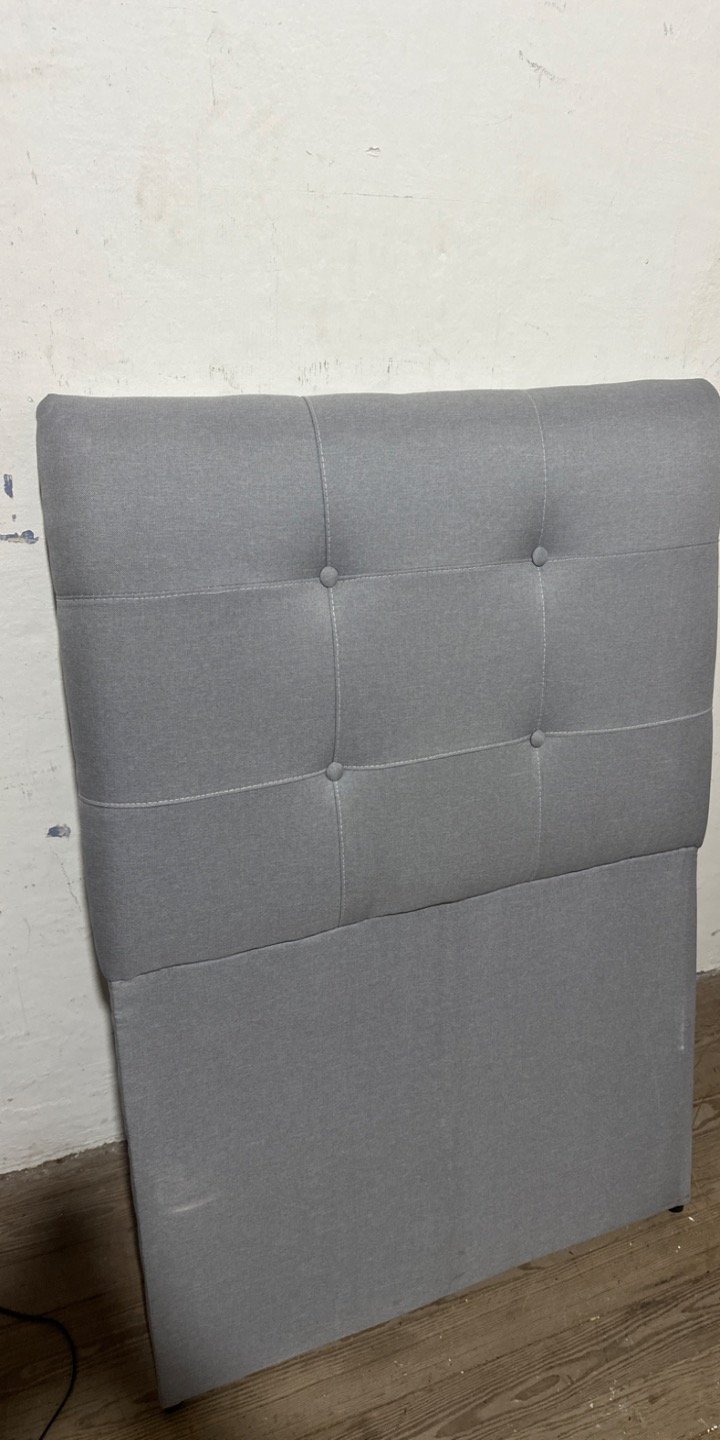 Respaldo de Cama Una Plaza Gris