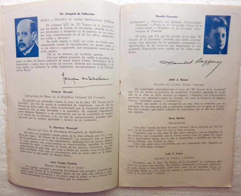 Antigua Revista Con Apreciaciones De Diferentes Personalidades De La Época Respecto A La obra 'El Tesoro De La Juventud' - imagen 5