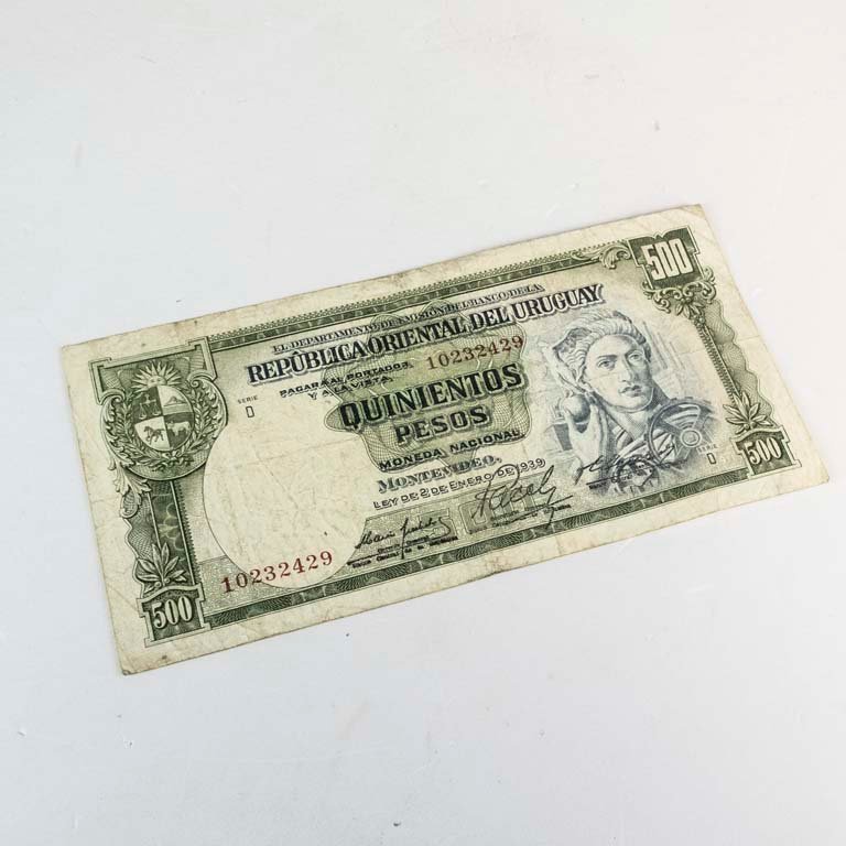 Billete de 500 Pesos Uruguayos de 1939, Emitido en 1967 por el BCU