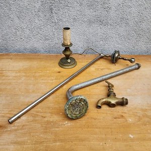 Lote de Piezas de Bronce y Duchero Antiguo - imagen 3