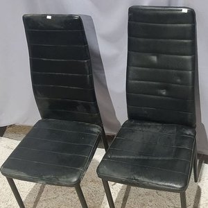 Juego de 2 Sillas de Caño Tapizadas en Negro - imagen 2