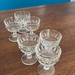 Juego de 6 Copas de Cristal Tallado Estilo Vintage - imagen 3