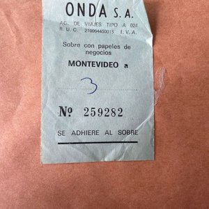 Sobre de Empresa Onda S.A. con Sello y Papel Pegado de Colección - imagen 2