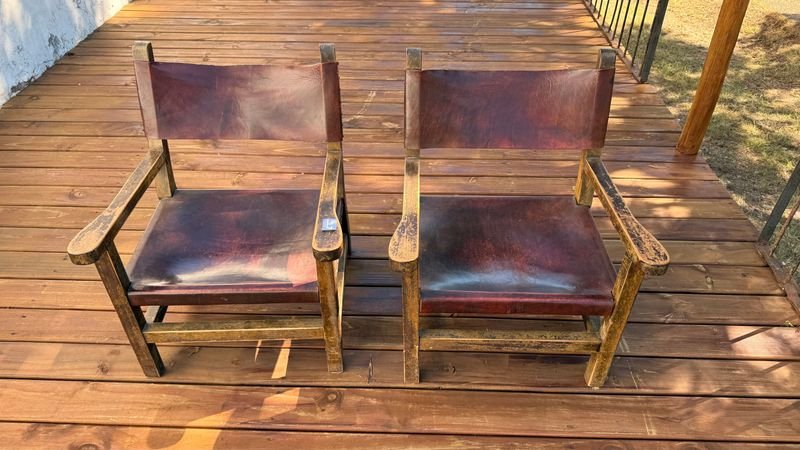 Sillas de Cuero y Madera para Exterior - imagen 6