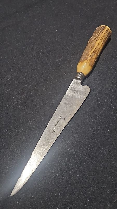 Cuchillo Antiguo Broqua y Scholberg Hoja 22 cm Cabo Asta
