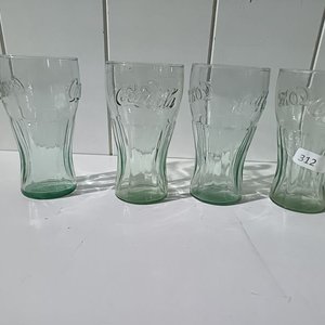 Lote de 4 Vasos Coca-Cola Vintage Verdes - imagen 2