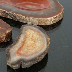 3 Despojadores de Ágata Natural con Bandas Marrones y Naranjas - imagen 2