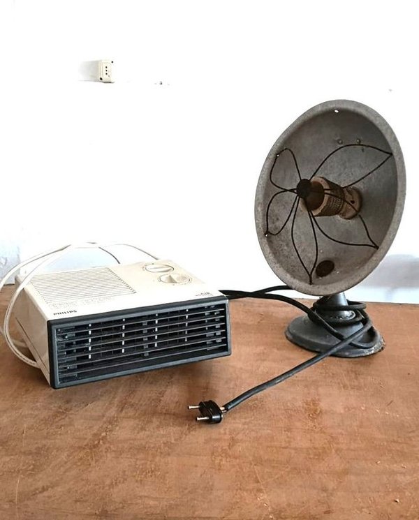 Caloventilador Philips y Estufa Antigua de Aluminio