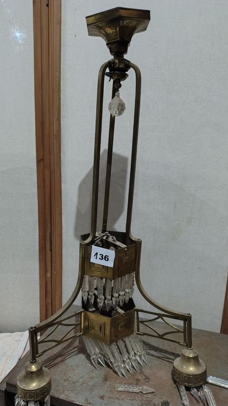 Lámpara de techo en bronce con cajones de vidrio - imagen 2