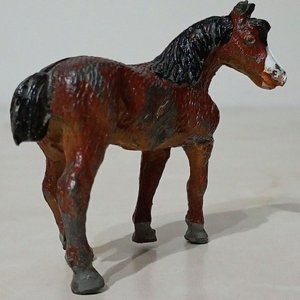 Caballo de Hierro Colado Antiguo Pintado a Mano - Juguete Vintage - imagen 5