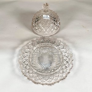 Dulcera Antigua de Cristal Tallado con Tapa - 17 cm Diámetro - imagen 2