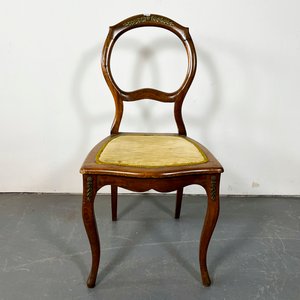 Silla Francesa Estilo Luis XV en Caoba con Apliques de Bronce - imagen 1