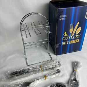 Set de Cubiertos de Acero Inoxidable con Soporte - 24 Piezas - imagen 4