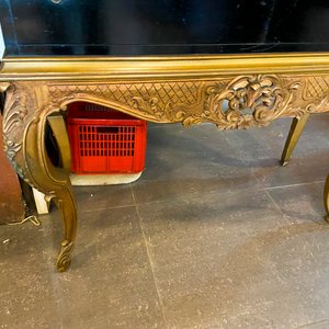 Mueble Chinoiserie Negro con Detalles Dorados y Patas Estilo Luis XV - imagen 4
