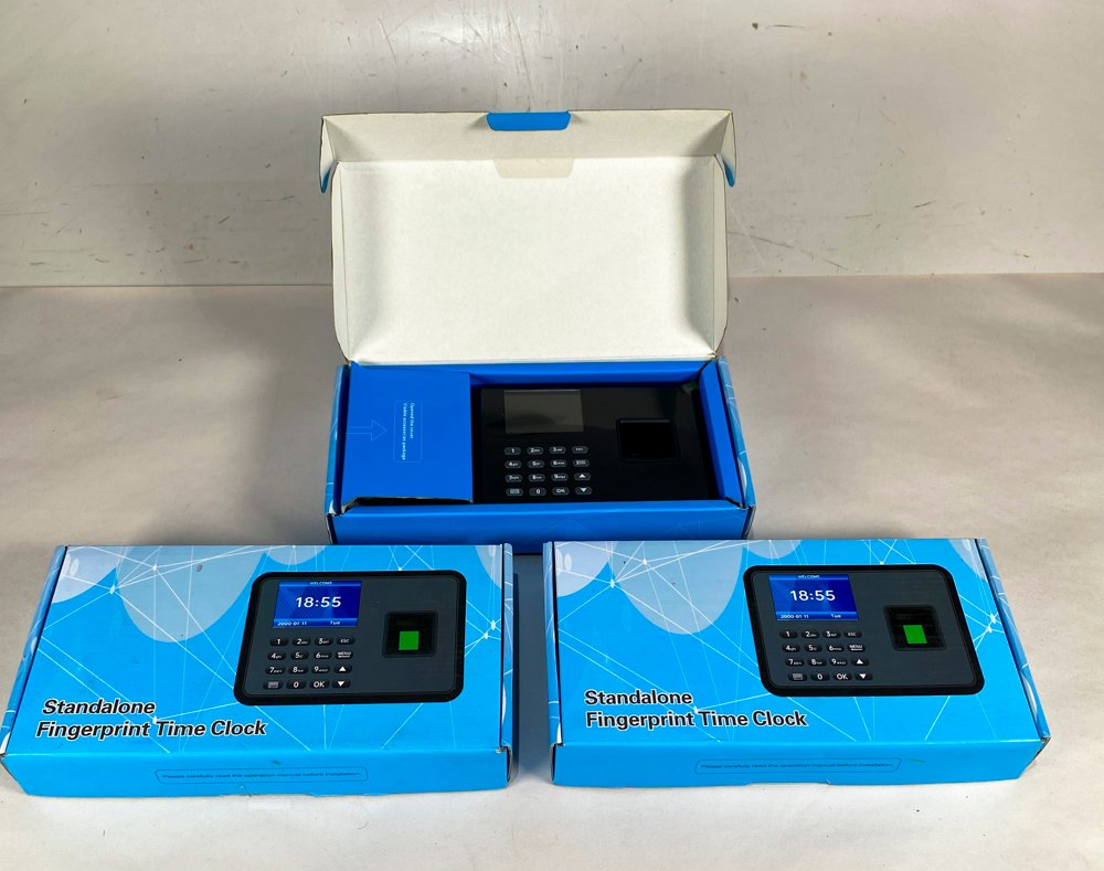 Tres Relojes de Control de Asistencia con Huella Digital Eléctricos