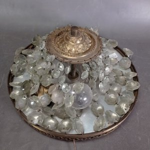 Plafón de Bronce y Cristales para Dos Luces - imagen 3