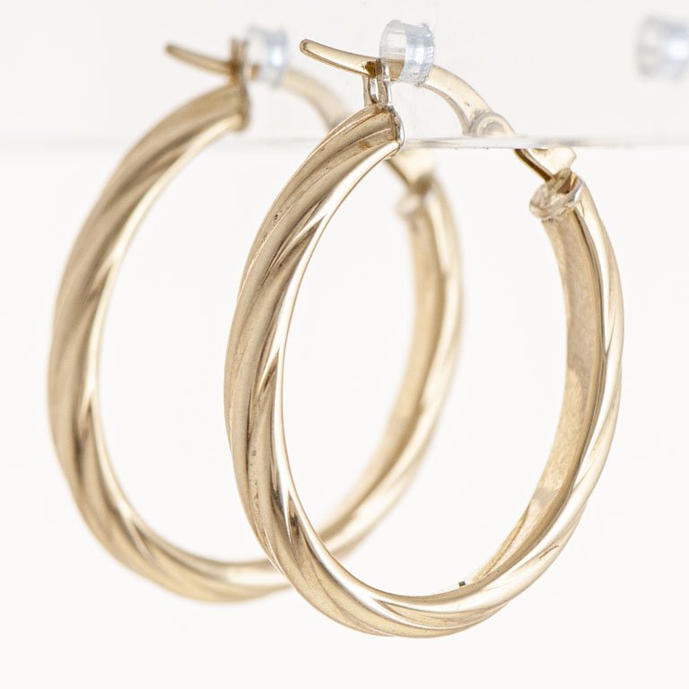 Aros de oro labrados ovales - imagen 2