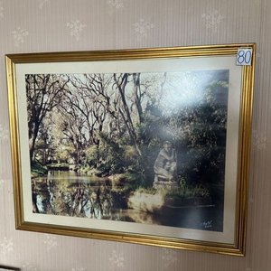 Cuadro con Lámina del Parque Solari y Marco Dorado - imagen 2