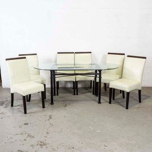 Lote anterior: Mesa de Comedor Oval con Base de Hierro y 6 Sillas Tapizadas