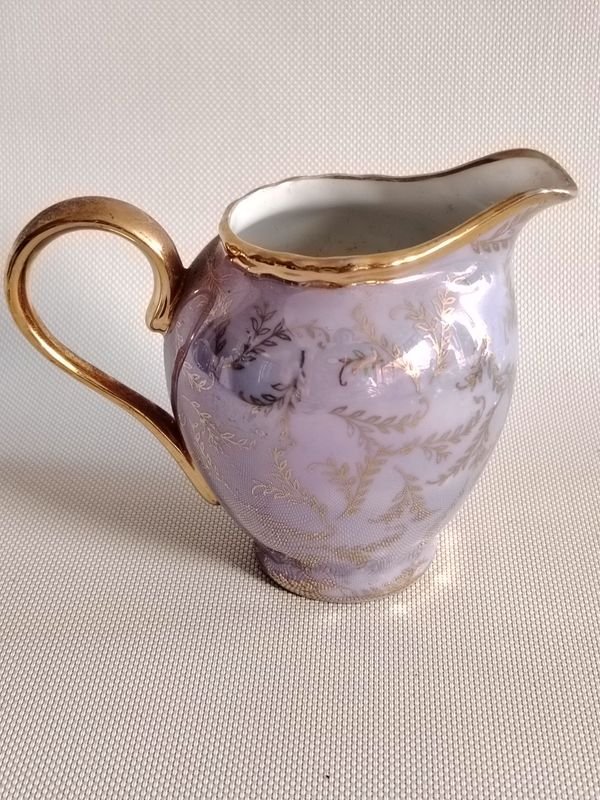 Jarra porcelana Paraná tornasolado con dorado - Venta en subasta - imagen 1