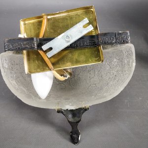 Aplique de Pared Bronce con Vidrio Fantasía y Dos Luces - imagen 4