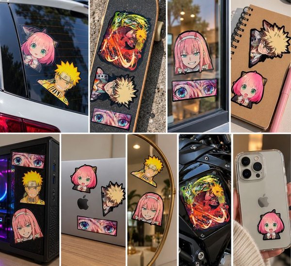 Stickers Holográficos de Personajes Anime para Personalizar