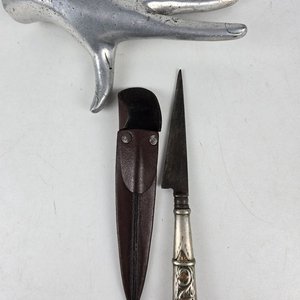 Cuchillo Criollo con Mango de Platería y Vaina de Cuero - imagen 1