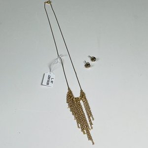 Conjunto de Gargantilla y Par de Aretes Enchapados en Oro - imagen 2